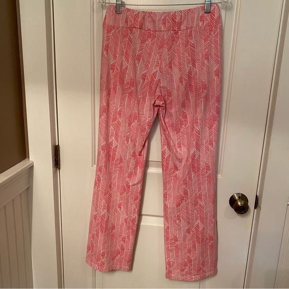 J McLAUGHLIN PANTS STRAIGHT LEG PINK WHITE PRINT FLAT WAIST SIZE S - Picture 5 of 11